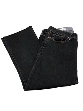 Gap 1969 Curvy Low-rise Raw Hem Slight Flare Bootcut Dark Blue Jeans Pants Sz 14